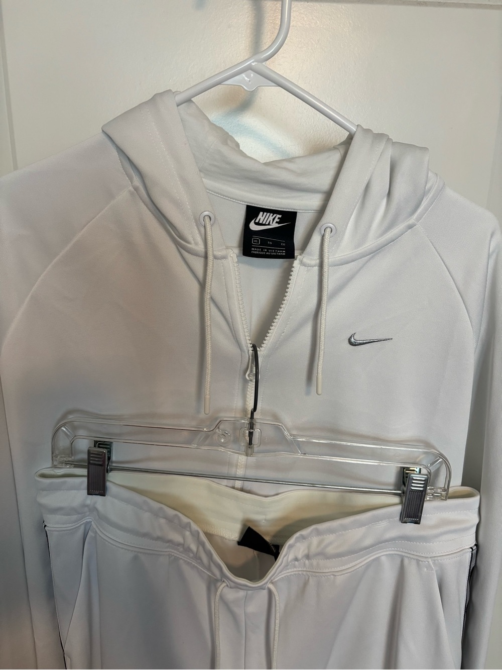 Nike White Hoodie with Logo Tag